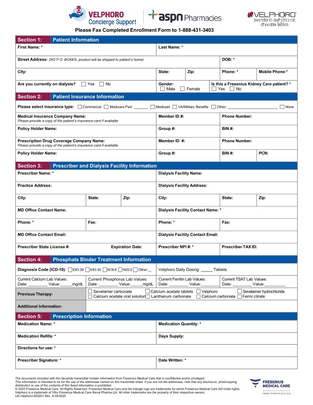 Velphoro Enrollment Form