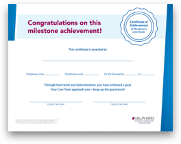 Seasonal certificates to recognize a patient's progress